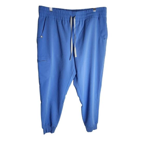 Figs Zamora Jogger scrub pants womens XL/P Blue zip pocket nurse medical office - Picture 1 of 8